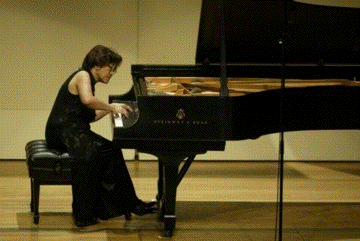 Pianist Victoria Bragin during the final round of the 2002 Van Cliburn International Piano Competition for Outstanding Amateurs in Fort Worth, Texas